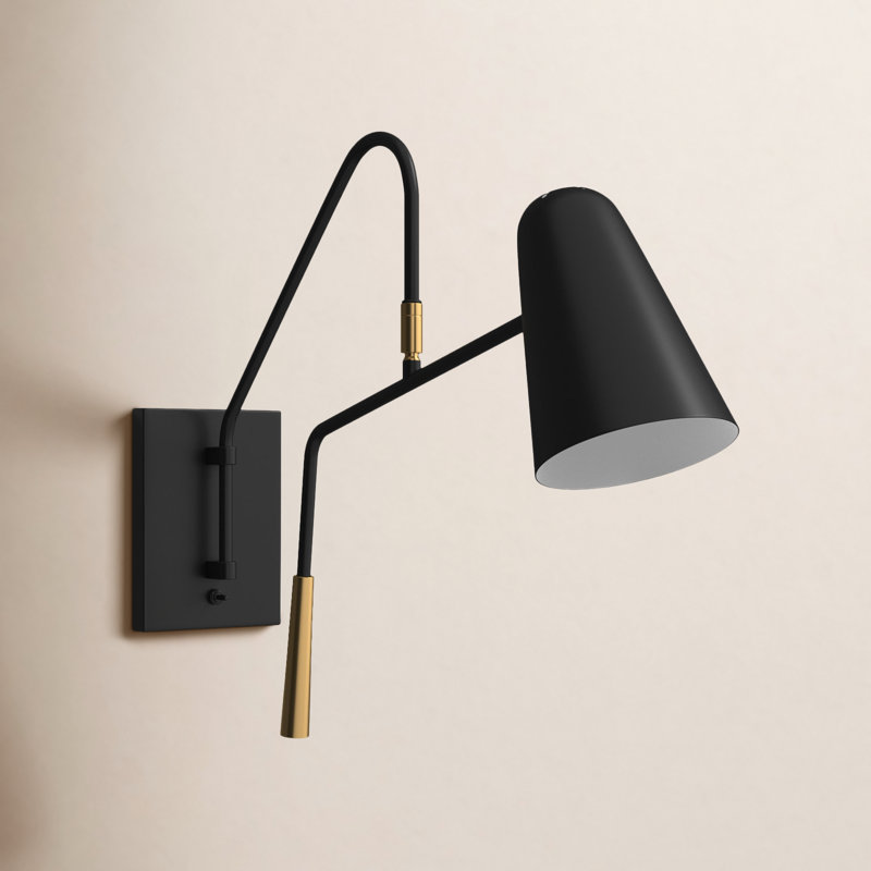 Lampe pivotante à 1 lumière Tedder, Nuit noire