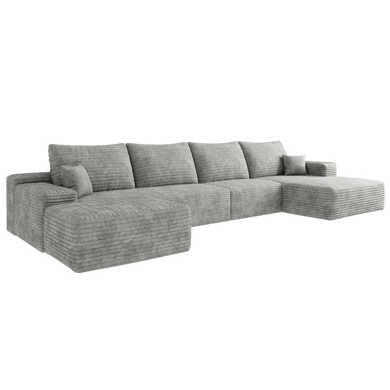 Canapé modulaire Cloud avec repose-pieds, siège modulaire minimaliste, H 33,8 po x l 135 po x P 68,9 po