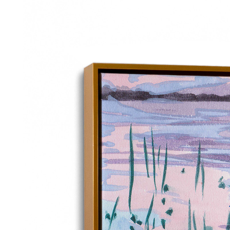 «Blush of the Sunset Sun I» par Melissa Wang, reproduction d'art, H 16 po x l 12 po, Doré