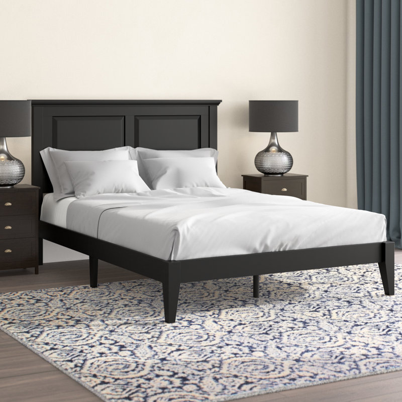 Markovich Solid Wood Platform Bed, Black, Full / Double