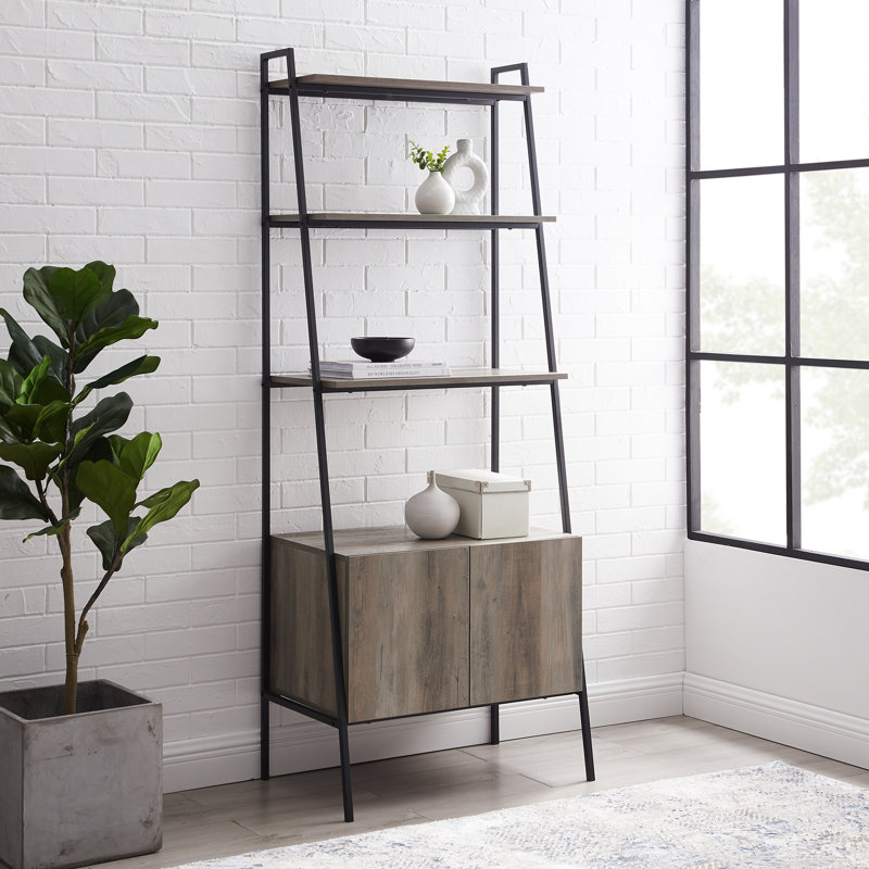 Marshall 182.8cm H x 71.1cm W Ladder Bookcase, Grey Wash