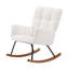 Comfy Upholstered Lounge Chair Rocking Chair With High Backrest