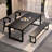 Modern simple black solid wood dining table-2086739932