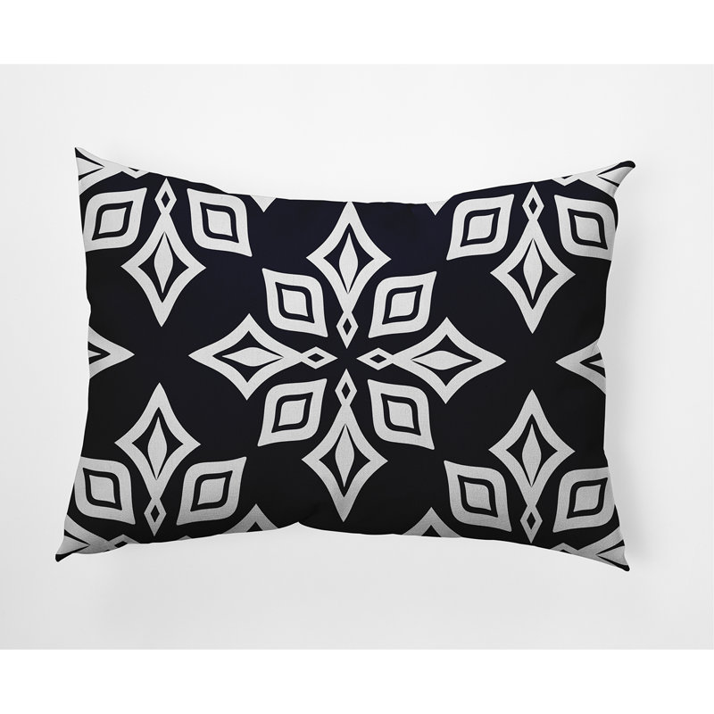 Beach Star Geometric Outdoor Reversible Throw Pillow, Navy Blue