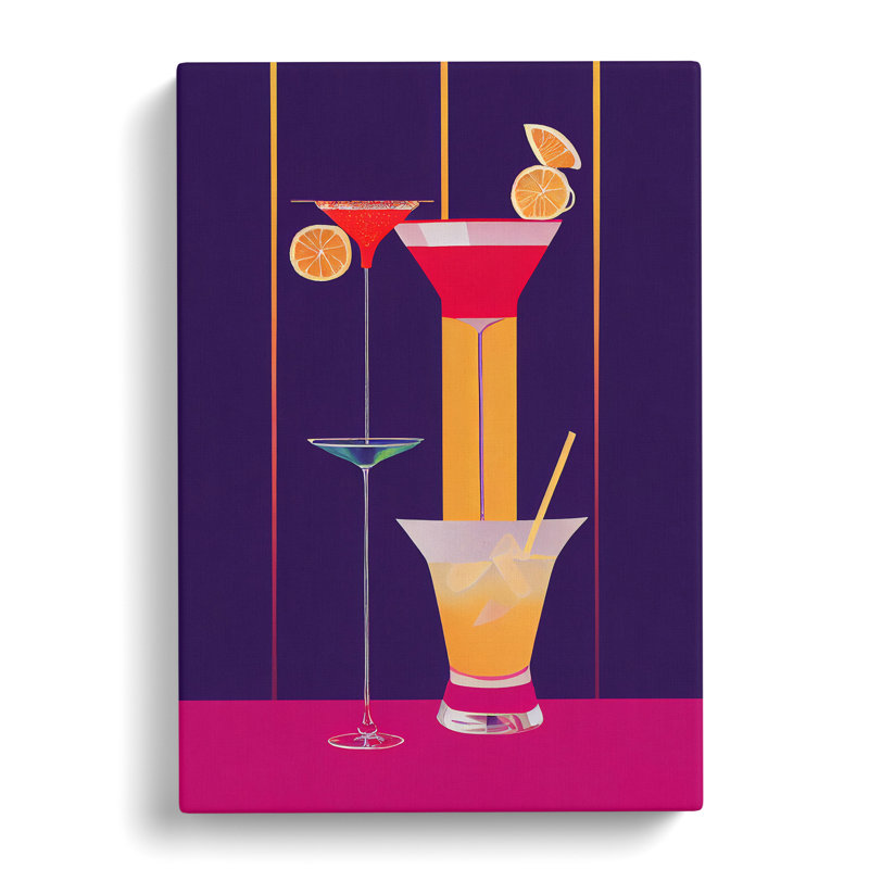 Selection Of Cocktails No.4 - Wrapped Canvas, 50cm H x 35cm W x 3cm D