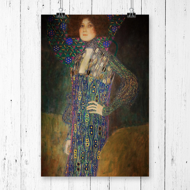 Gustav Klimt Portrait of Emily Floge - Wall Art, 42cm H x 29.7cm W