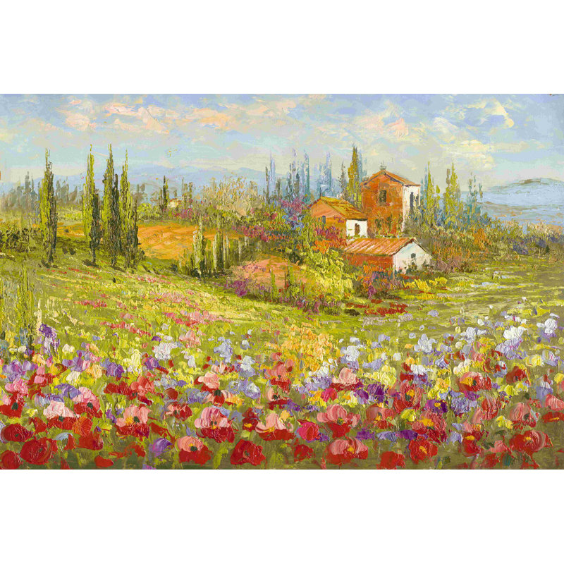 Painterly Tuscany 2 - peinture sur toile tendue, H 8 po x l 12 po