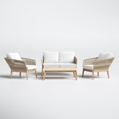 Bowery 4 Piece Sofa Seating Group with Cushions