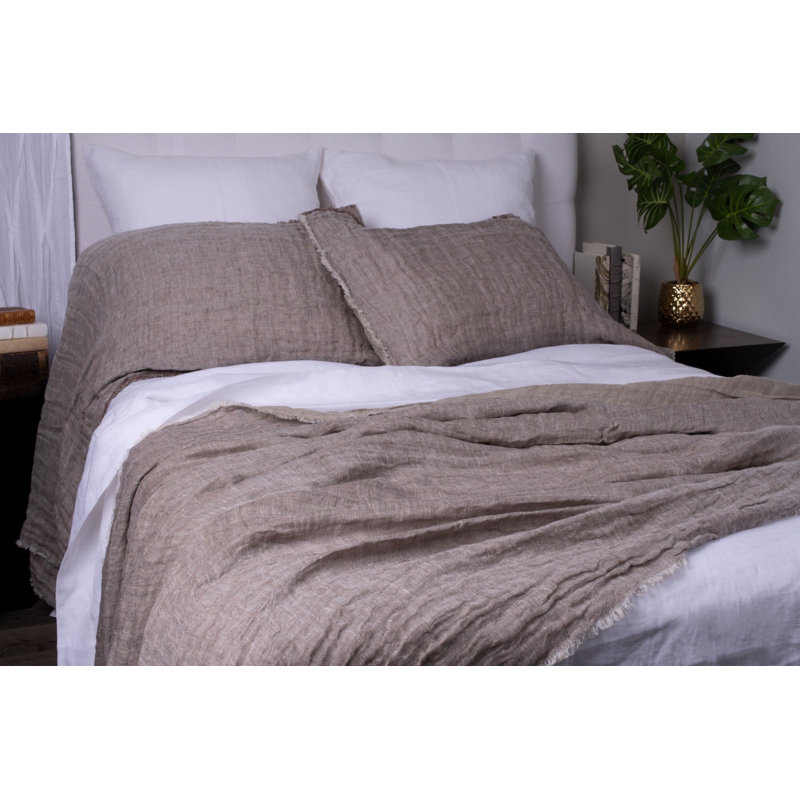 Couvre-lit Kent, selle / naturel, très grand, King Quilt, Brown