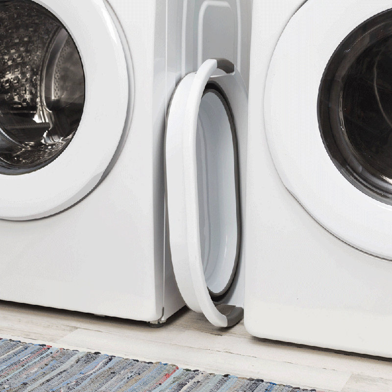 Panier à linge pliable Wayfair Basics®, Gris foncé / Blanc