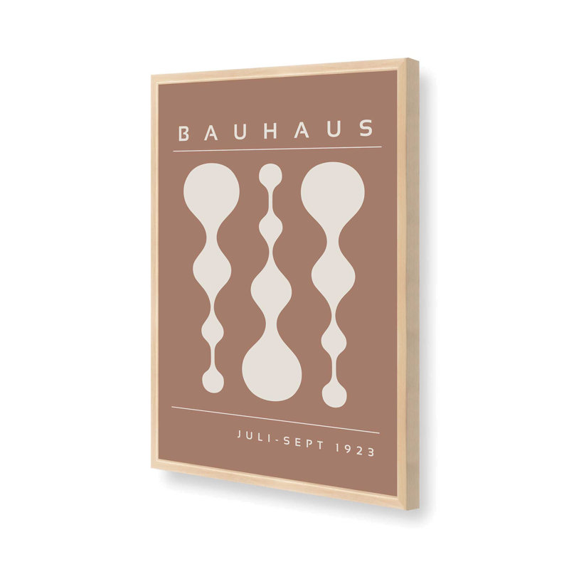 Affiche brune rétro Bauhaus II, Érable brut, H 25 po x l 19 po