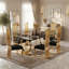 Chaises rembourrées Boucle avec dossier et pieds en acier inoxydable Glam High-1259127673
