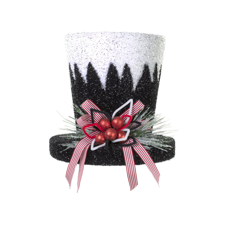 Décoration pour sommet de sapin noir scintillant, Noir