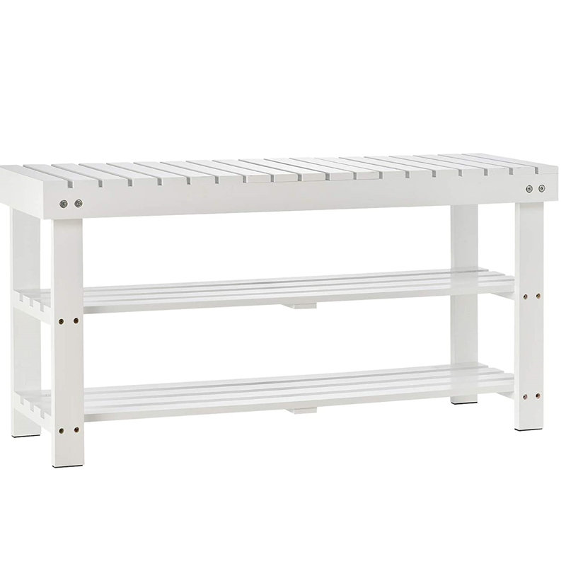 Tacoma 8 Pair Shoe Storage Bench, White