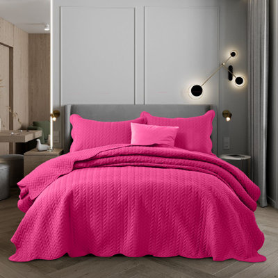 Ensemble de couvre-lit matelassé en microfibre moderne et contemporaine