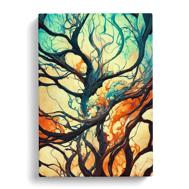 XV1022-425X Abstract Tree Branches No.6 - Print, No Matte, 50cm H x 35cm W, Wrapped Canvas