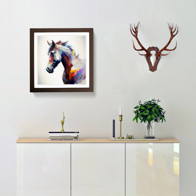 Pony Abstract - Single Picture Frame Print on Wood