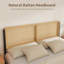 Structure de lit Boho avec tête et pied de lit en rotin naturel-1009104494-1009104488