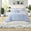 De literie à deux pièces, chambre de ferme en microfibre bleue simple TG