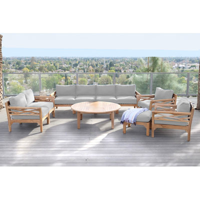 Ensemble de conversation d'extérieur 8 personnes avec coussins Monterey Teak