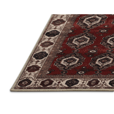 Machine Washable Persian Brown Area Rug