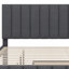 Lit plateforme tapissier avec lit gigogne simple et 3 tiroirs, tissu en lin