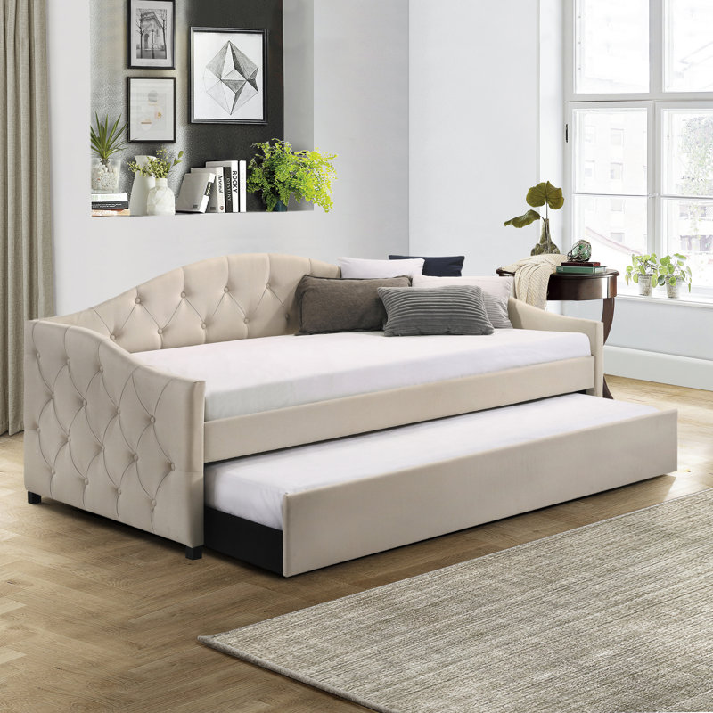 Lit de jour simple avec couchette Madeira, Taupe