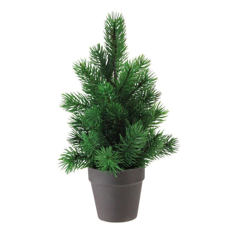 Mini sapin de Noël 11 po au fini mat dans un vase brun café foncé - non éclairé
