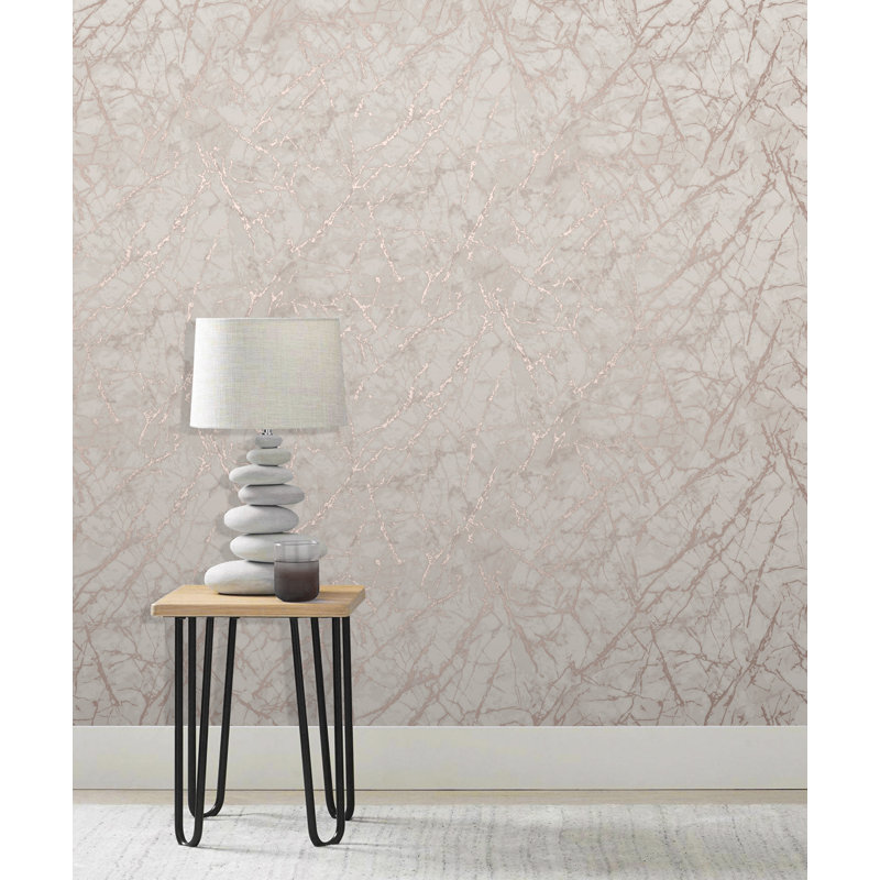 Marblesque Metallic Marble Rose Gold Wallpaper