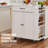 Kitchen Island Cart Rolling Storage Cabinet On Wheel With Charging Station