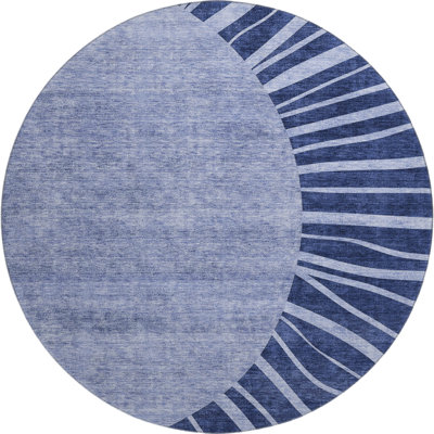 Premium Machine Washable Prisco Navy Rug