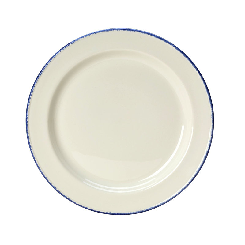 Assiette plate Slimline BLUE DAPPLE, Blanc / Bleu