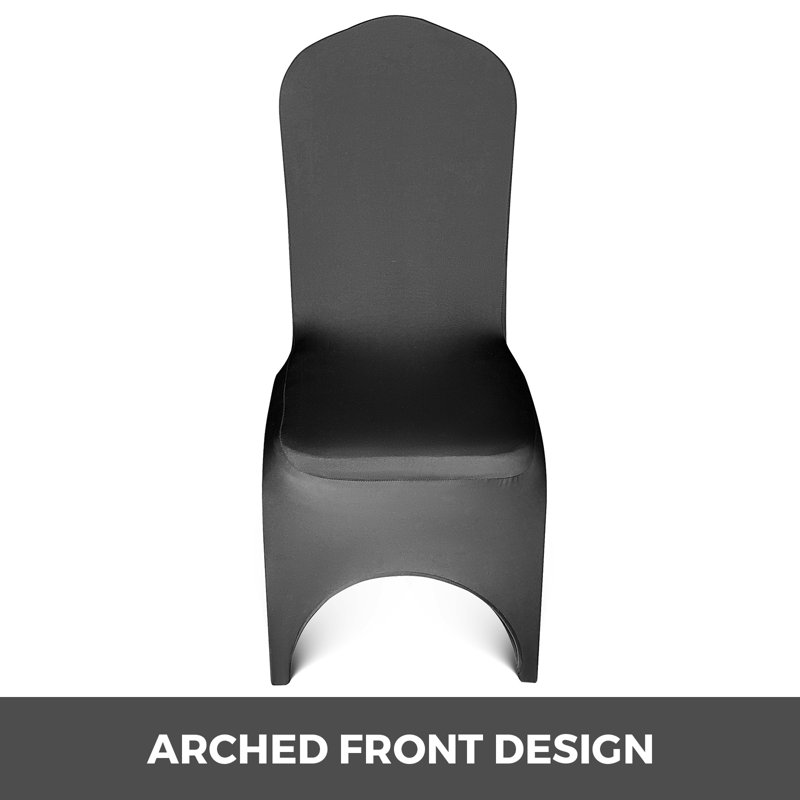 Polyester Box Cushion Dining Chair Slipcover, Black