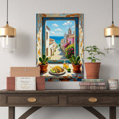 Canvas Wall Art Mexico Window Art Print, Mexican Food Decor-2 Vintage Poster Print Home Decor