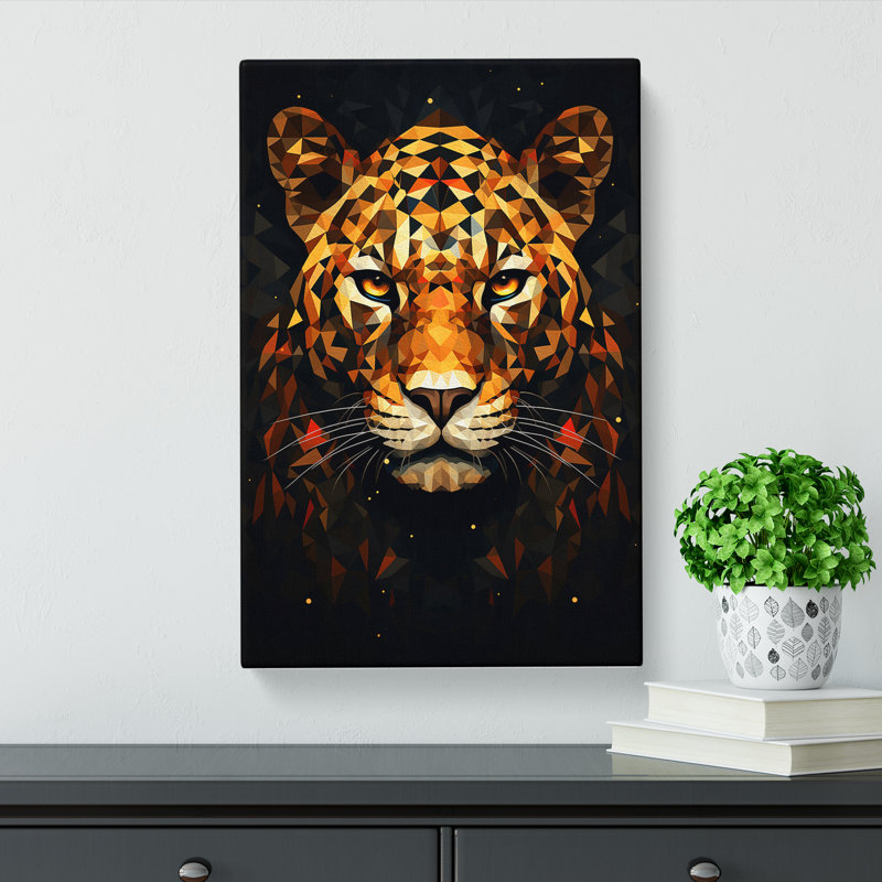 Leopard Geometric Art - Wrapped Canvas, 50cm H x 35cm W x 3cm D