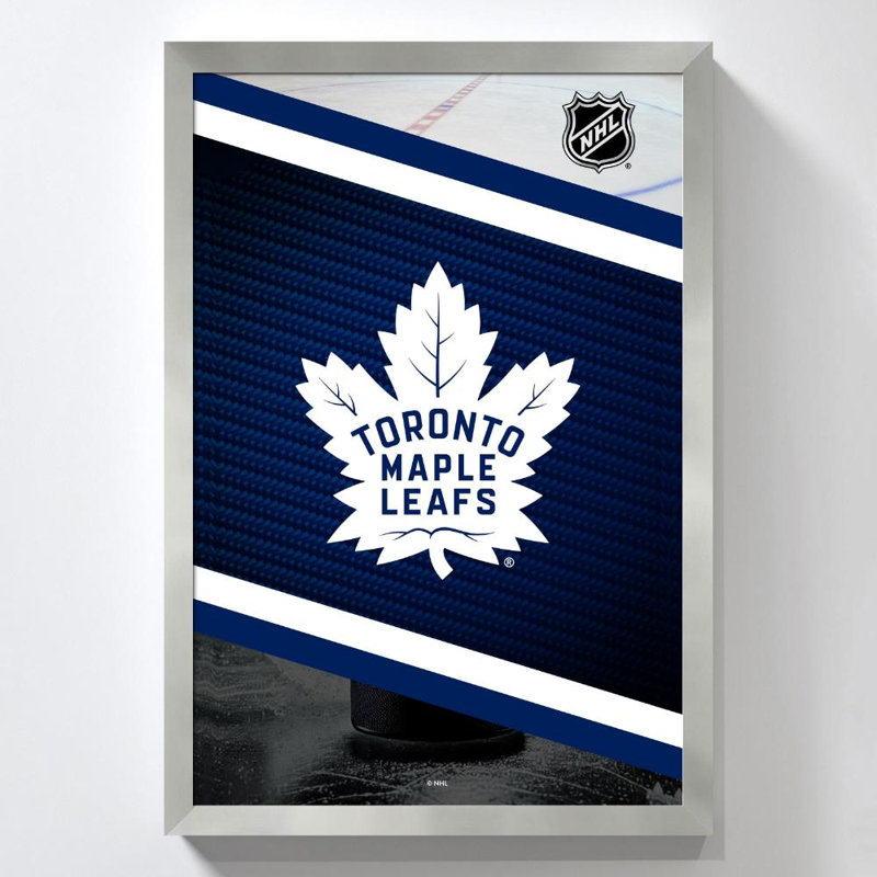 Décoration murale des Maple Leafs de Toronto (NHL), H 36 po x l 24 po, Acrylique encadré, Argent