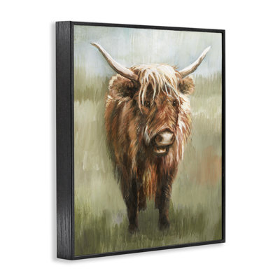 «Highland Clever», peinture par estampe numérique grise de Nan