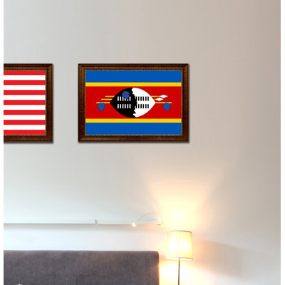 « Swaziland Country flag », impression encadrée sur toile encadrée