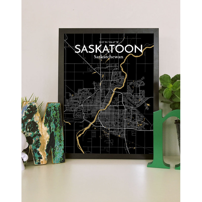 Saskatoon City Map - No Frame Print, 61cm H x 45.7cm W