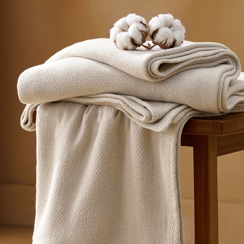 Couverture 100% coton Cozy Winter Bedure Soft Cozy, Jeté XL, Lin beige