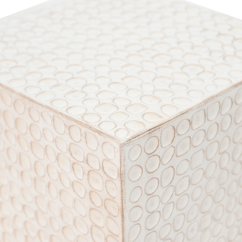 17" Mgo Material Side Table, Polka Dot Cube Texture End Table Nightstand