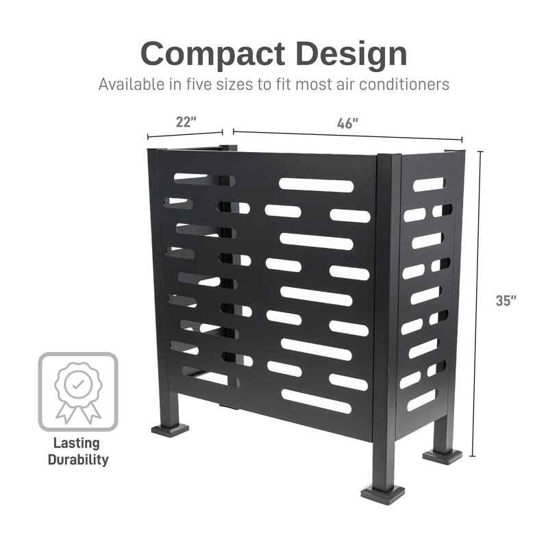 Premium Air Conditioner Screen,  Graphite Color, 35" H x 22" W x 46" D