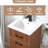 18 Inch Mini Modern Nut-Brown Free-Standing Single Bathroom Vanity Set