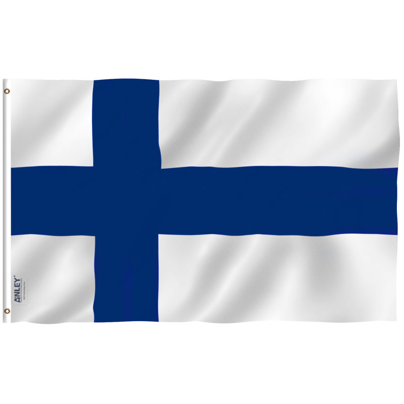 Drapeau finlandais en polyester 36 x 60 po
