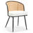 19.3" H PU Leather Fabric Upholstered Modern Dining Chairs With Cane Back and Black Metal Frame-965343954-951666015