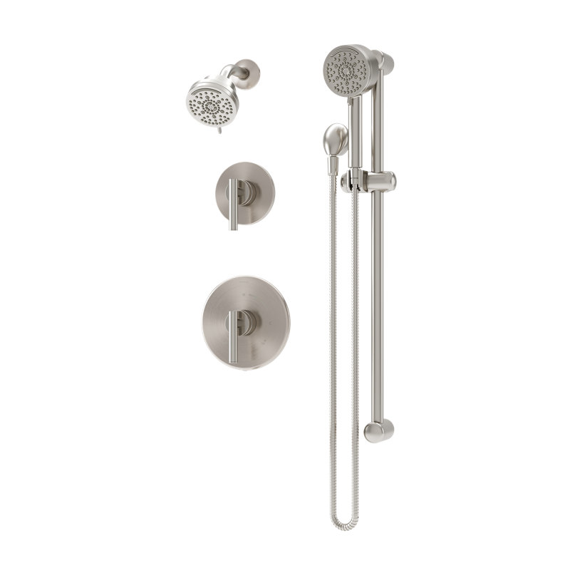 Système de douche à double poignée Dia HydroMersion avec douchette, Nickel satiné