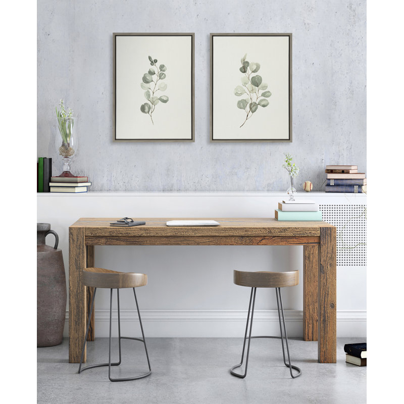«Eucalyptus 4a» et «Eucalyptus 4b» par Maja Mitrovic de «Makes My Day Happy», ensemble d'art mural sur toile, Gris