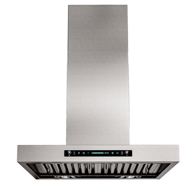 30" 900 CFM  Ducted Wall Mount Range Hood Stainless Steel Quiet 4 Speed Gesture Remote and Touch Panel Control with LED Lights