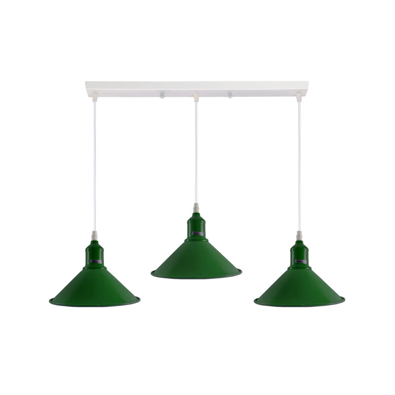 Dutcher 3 - Light Silver Kitchen Island Pendant, Green, No