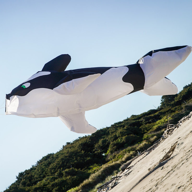 Large Black and White Orca 3D Windsock